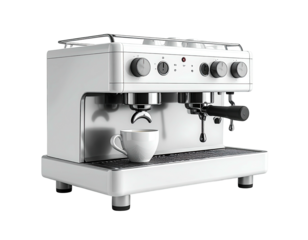 Modern white espresso machine