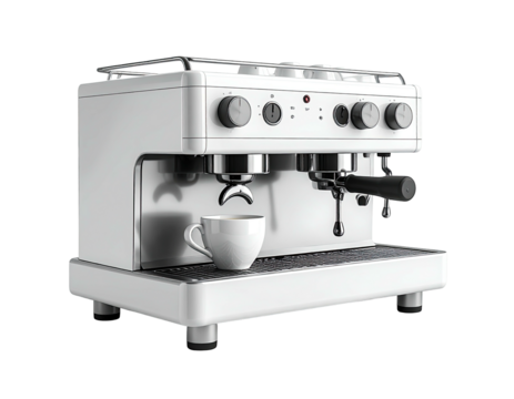 Modern white espresso machine