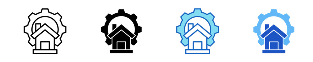 Cog  Icon Set Multiple Style Collection