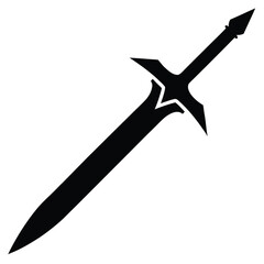 sword silhouette vector icon