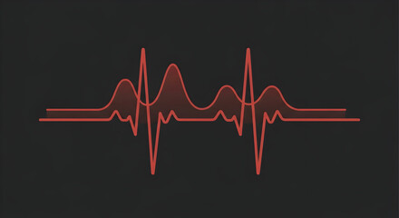 Red Line Graph Depicting Fluctuating Data on Dark Background