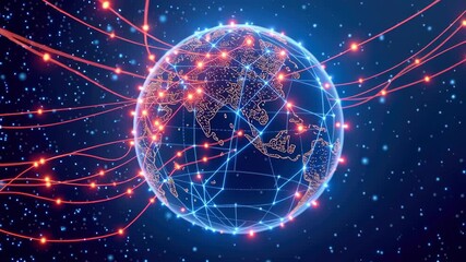 Cybersecurity in age of 5G with glowing digital globe, network connection, advanced data flow, global security, and digital network protection - Powered by Adobe