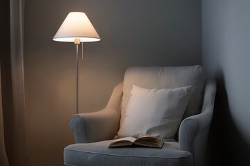 A chair with a book on it