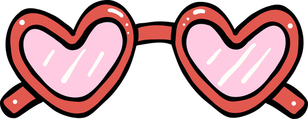 Girl Thing, Heart-Shaped Sunglasses Hand Drawn