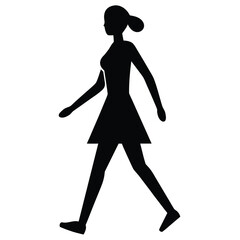 walking woman silhouette vector icon