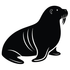 walrus silhouette vector icon
