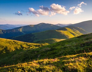 Mountain landscape at sunset