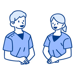 施術スタッフの男性と女性のイラスト