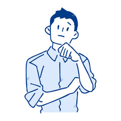困る男性のイラスト
