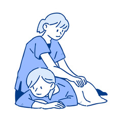 施術をしている様子のイラスト