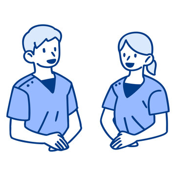 施術スタッフの男性と女性のイラスト