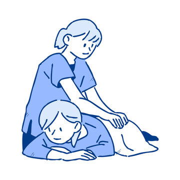 施術をしている様子のイラスト