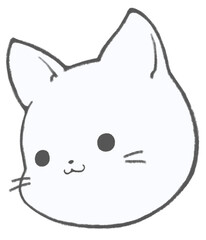 Cute white cat character icon
