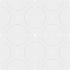 Seamless Concentric Circles Pattern with Black Lines on White Background