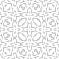 Seamless Concentric Circles Pattern with Black Lines on White Background