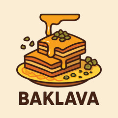 Baklava Flat Multi-Element Illustration