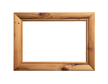 Wooden picture frame against black background