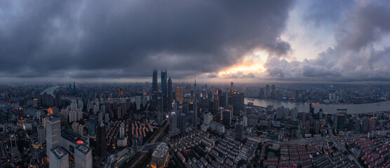 storm clouds over the city