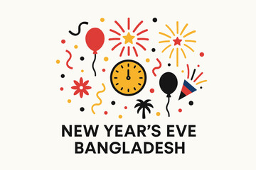 Obraz premium New Year’s Eve Bangladesh Illustration