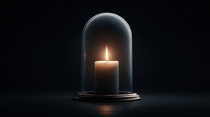 Candle flame illuminates minimalist scene indoor setting artistic photography dramatic lighting close-up view serenity concept