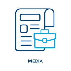 Media Icon Outline Color Style. Vector Illustration For Graphic Design