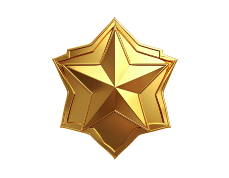 Golden star, 3D rendering