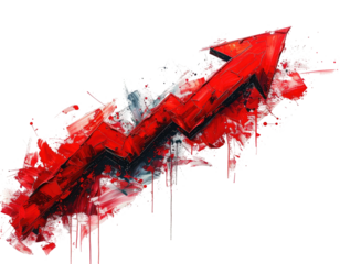 Abstract red upward trend graphic