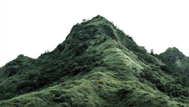 Lush green mountain peak
