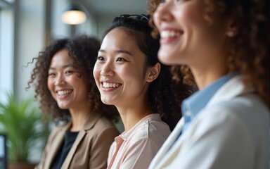 People smiling together in office. High quality