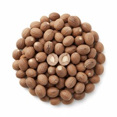 Whole Nutmeg on White Background