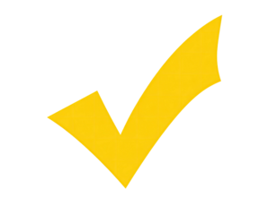Bright yellow checkmark symbol