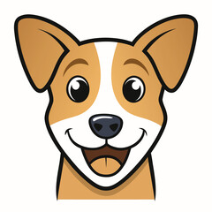 Cute Dog Face Cartoon Adobe Illustrator Artwork