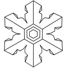 雪の結晶　線画イラスト
