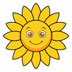 Smiling Sunflower Adobe Illustrator Artwork