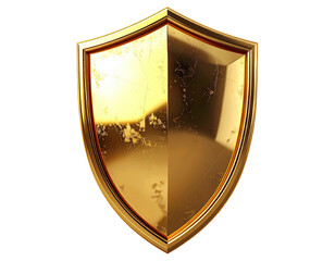 Golden shield with aged texture