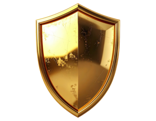 Golden shield with aged texture