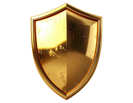 Golden shield with aged texture