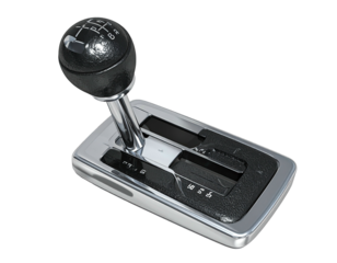 Close-up of a car's gear shift