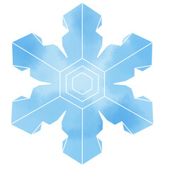 雪の結晶　水彩風イラスト