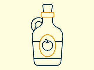 Cider icon. Thanksgiving icon. Simple vector in modern thin line style. Vector illustration.