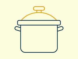 Cooking pot icon. Thanksgiving icon. Simple vector in modern thin line style. Vector illustration.