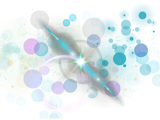 Dreamy bokeh, lens flare & light effect overlay. Pastel blue, purple, teal PNG