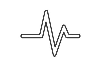 Heartbeat line icon. Pulse symbol. Cardiogram, EKG, ECG wave. Health and medicine concept. Heart rhythm sign. Vital sign monitor display. Minimalist linear vector illustration.