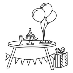 Vector art of birthday party