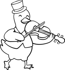 Goose Party Christmas Coloring Clipart, Line Art Holiday Goose Stamps