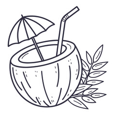 Vector art of coconut cocktail