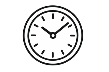 Simple clock icon for time management. Linear vector illustration of a watch. Concept of deadline, schedule, and punctuality. Outline symbol for timer or chronometer.