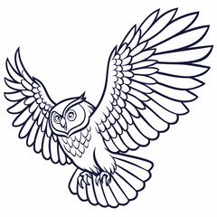 Vector art of owl flying