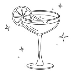 Vector art of sparkling cocktail isolated on white