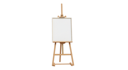 Wooden Easel with Blank Canvas for Art featuring easel, canvas, art, painting, artist isolated on clean